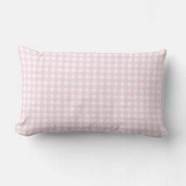 Baby Pink und White Small Gingham Muster. Lendenkissen