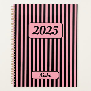 Baby Pink Vintag Strip Name Planer