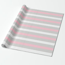 Baby Pink Weißes und graues Streifenpapier