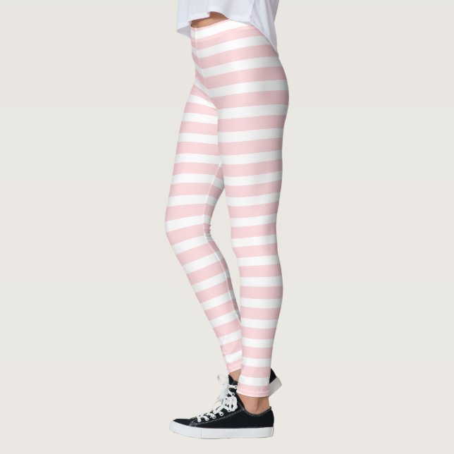 Baby Pink & White Stripe Leggings (Gauche)