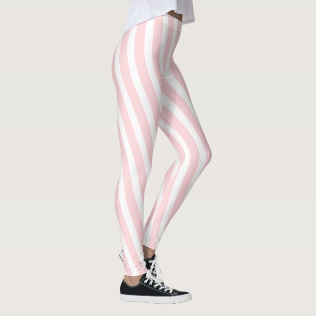 Baby Pink & White Stripe Leggings (Rechts)