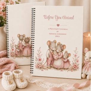 Baby Pinke Maus Familie Schwangerschaftsjournal Notizbuch