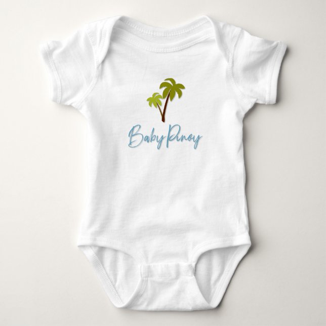 Baby Pinoy mit Palme Strampler (Vorderseite)