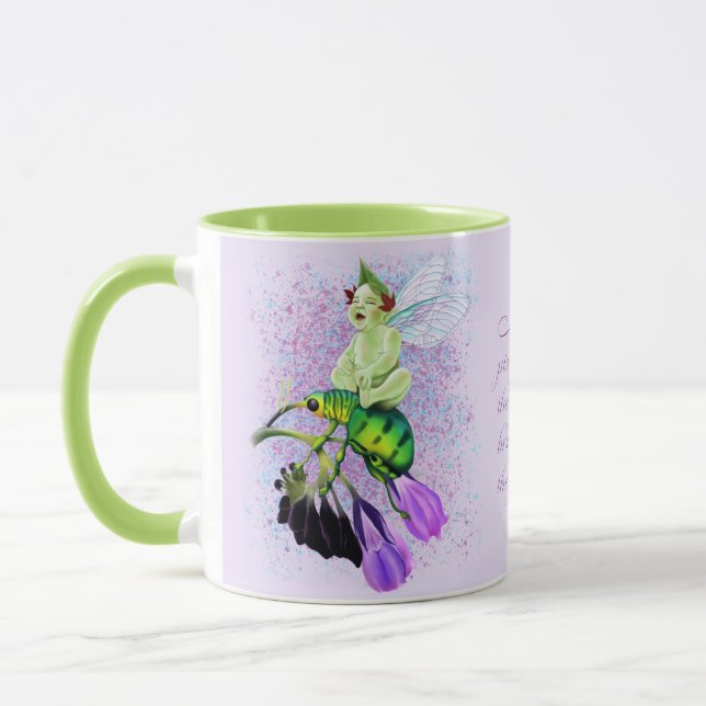 Baby Pixie lacht auf Käferfahrenfahrten-Tasse Tasse (Links)