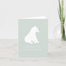 Baby Polar Bear Blue Winter Baby Dusche Vielen Dan Dankeskarte