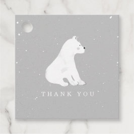 Baby Polar Bear Cub Winter Gray Baby Shower Geschenkanhänger