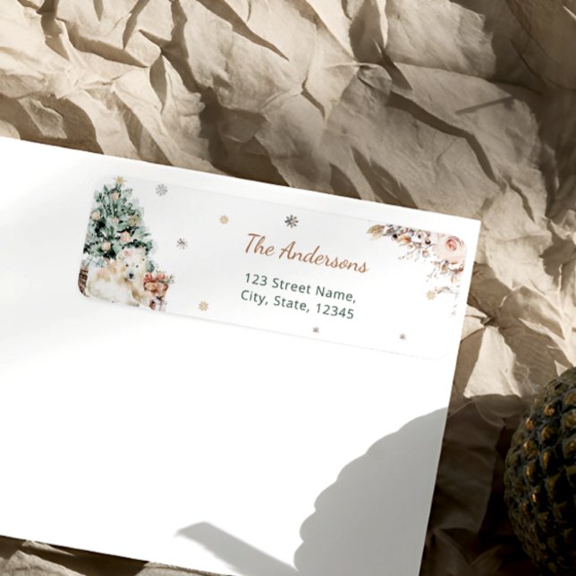 Baby Polar Bear Winter Baby Dusche Rücksendeadress (Von Creator hochgeladen)