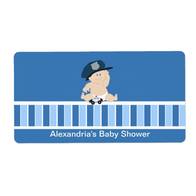 Baby Polizist Polizeibeamter Wasserflaschenaufkleb (Vorne)