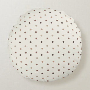 Baby polka dot pattern in braunen Tönen Rundes Kissen