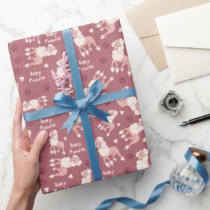 Baby Poodle Wrapping Paper Geschenkpapier