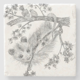 Baby Possum Stone Untersetzer
