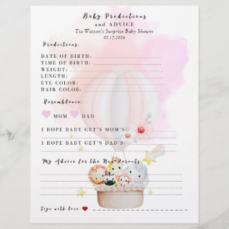 Baby Predication & Advice Game Baby Dusche