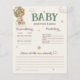 Baby Predictions & Advice Bear Balloons Green