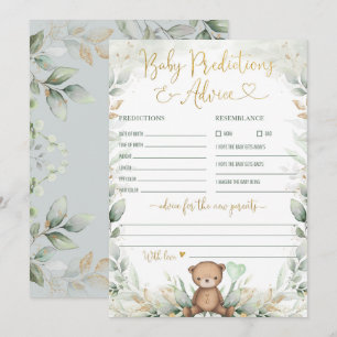 Baby Predictions & Advice Teddy Bear Greenerity Ga Einladung