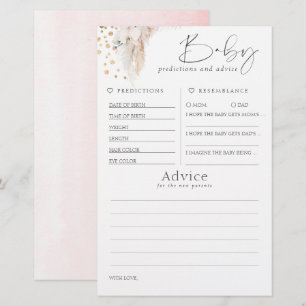 Baby Predictions and Advice Baby Shower Game