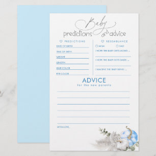 Baby Predictions and Advice Baby Shower Game