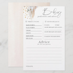 Baby Predictions and Advice Baby Shower Game