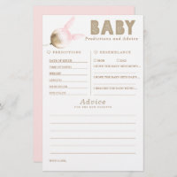 Baby Predictions and Advice Baby Shower Game