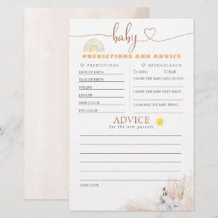 Baby Predictions and Advice Baby Shower Game