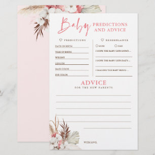Baby Predictions and Advice Baby Shower Game