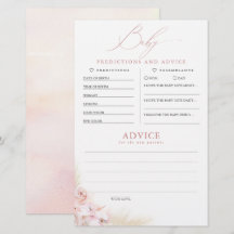 Baby Predictions and Advice Baby Shower Game