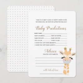 Baby Predictions - Baby Shower Game Begleitkarte