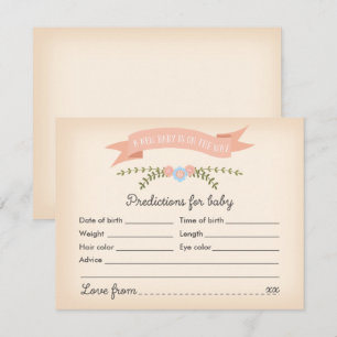 Baby Predictions - Baby Shower Game Card Einladung