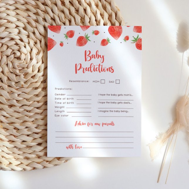 Baby Predictions Card Berry Sweet Baby Shower Game Einladung (Von Creator hochgeladen)