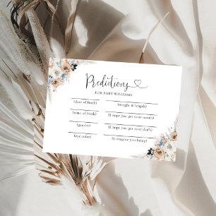 Baby Predictions Card Elfenbein und Blue Boho Einladung