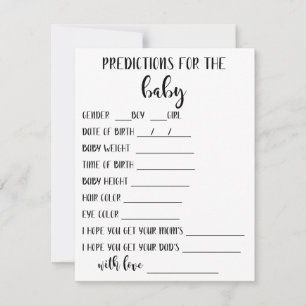 Baby Predictions Card Hinweiskarte