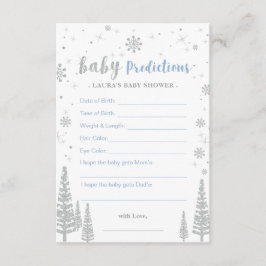 Baby Predictions Card - Winter Baby Shower Game Hinweiskarte