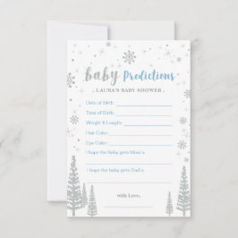 Baby Predictions Card - Winter Baby Shower Game Hinweiskarte