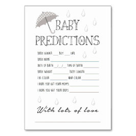 Baby Predictions Game for Baby Shower Tischnummer