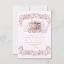Baby Princess rosa Flat Dankeschön Karte