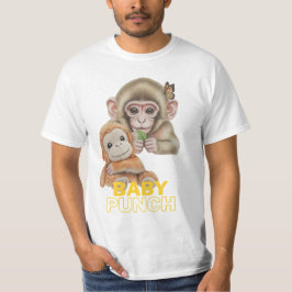 Baby Punch Cute Monkey with Plush Toy T-Shirt
