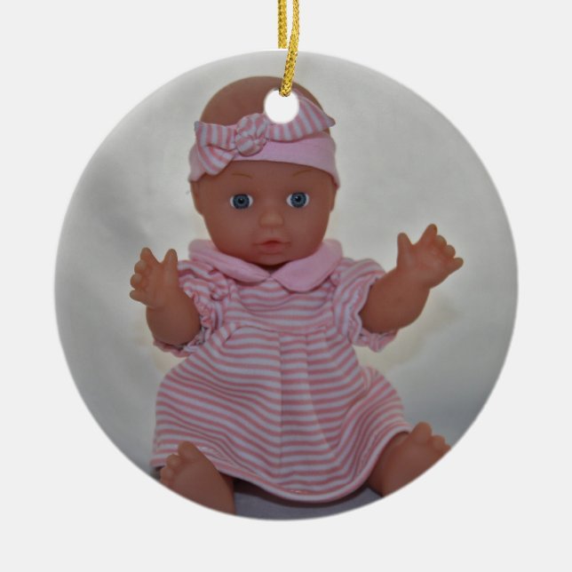 Baby - Puppe Verzierung Keramikornament (Vorne)