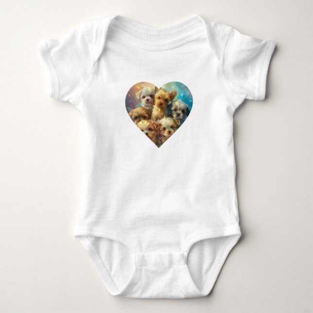 Baby Puppies Digitale Kunst Baby Strampler (Vorderseite)