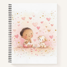 Baby & Puppy Valentine’s Notebook Notizbuch
