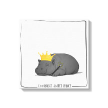 Baby Pygmy Hippo - Goodnight Sweet Prince - Canvas