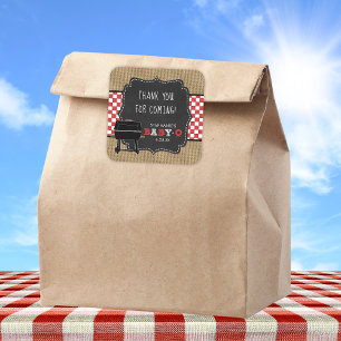 Baby Q Baby Dusche danke für Aufkleber RED