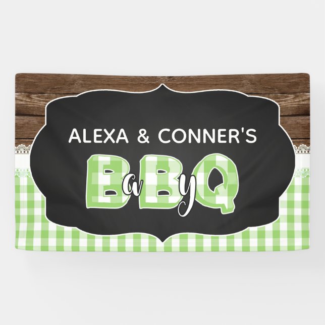 Baby Q Baby Showbanner - Green Banner (Horizontal)