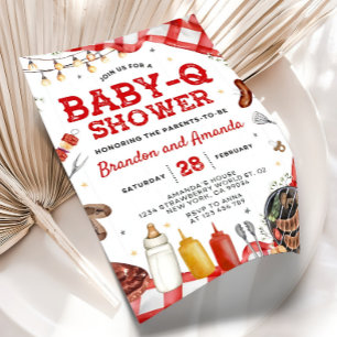 Baby-Q Baby Shower Einladung, Baby Q Hinterhof Cou Einladung