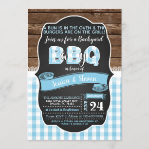 Baby Q Baby Shower Einladung für Junge - Baby Blue