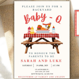 Baby-Q Baby Shower Einladung, Garten BBQ (Edita Einladung