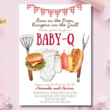 Baby-Q Baby Shower Einladungsvorlage, BBQ Baby