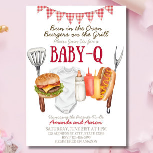 Baby-Q Baby Shower Einladungsvorlage, BBQ Baby Einladung