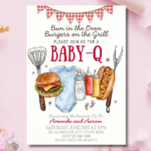 Baby-Q Baby Shower Einladungsvorlage, BBQ Baby