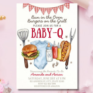 Baby-Q Baby Shower Einladungsvorlage, BBQ Baby Einladung