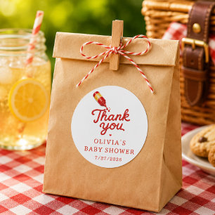 Baby-Q-Baby-Shower-Geschenkaufkleber Runder Aufkleber
