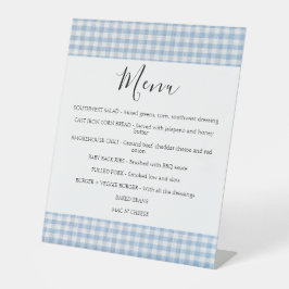 Baby Q Babydusche Barbecue Checkered Boy MENU Sockelschild